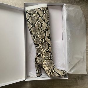 Villa Rouge Klark Snake-Embossed Tall Boots